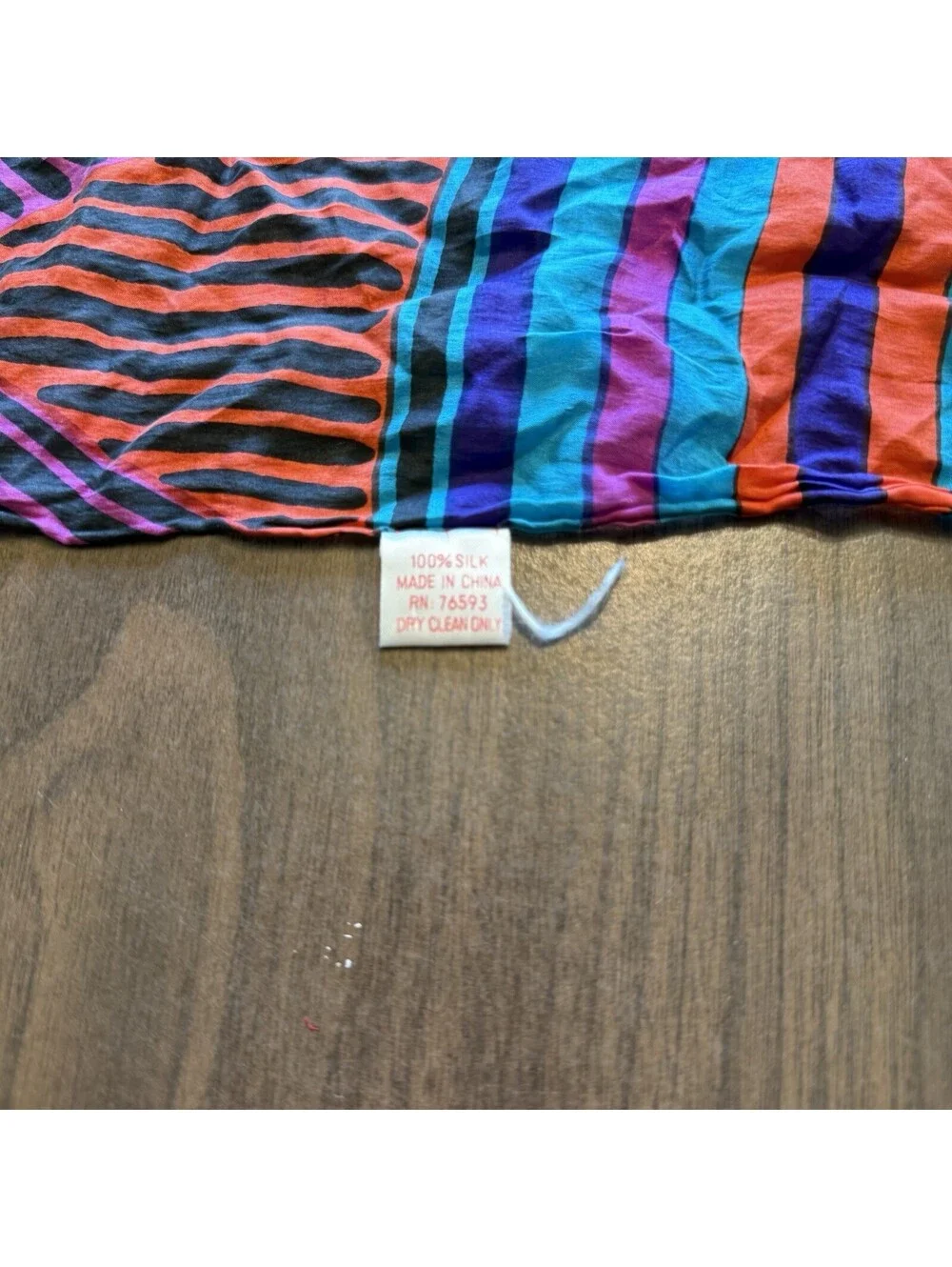Vintage 80s/90s 100% Silk Designer Colorful Scarf